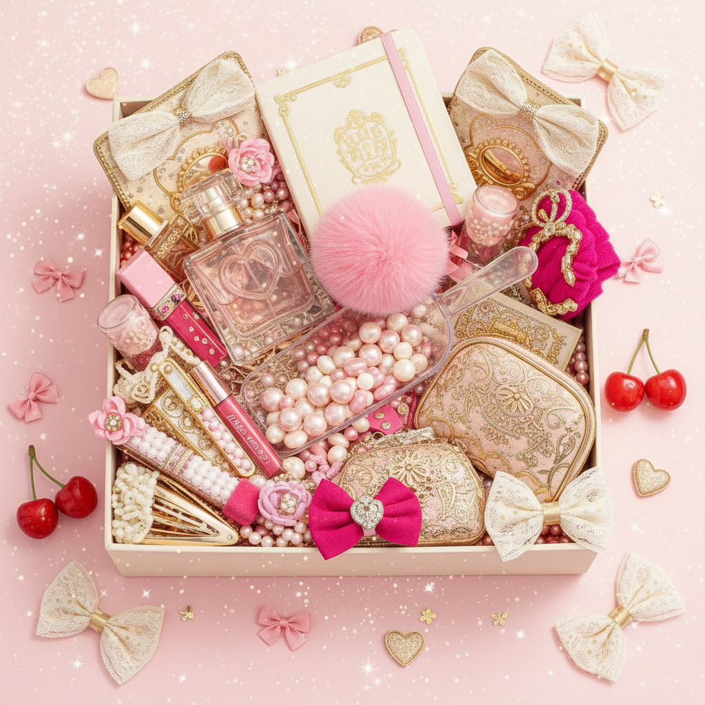 Premium scoop gift box with perfume, notebook and full-size items